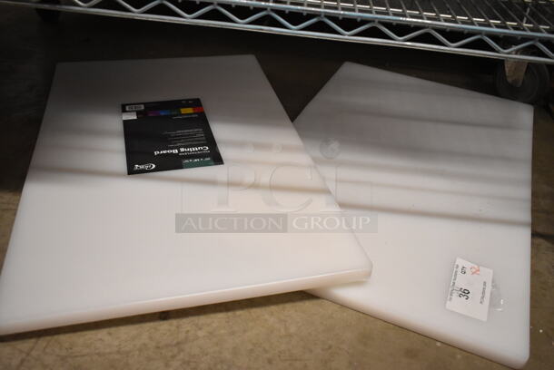 2 BRAND NEW SCRATCH AND DENT! Choice 407301875WH 30" x 18" x 3/4" White Polyethylene Cutting Board. 2 Times Your Bid! - Image 2 of 6