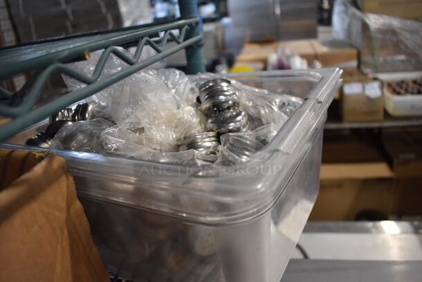 ALL ONE MONEY! Lot of 102 Salt and Pepper Shakers w/ Various Lids. includes 1.5x1.5x3.5 - Image 5 of 5