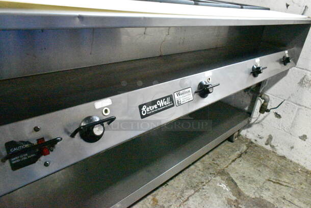 Vollrath Servewell 38104 Stainless Steel 4 Bay Steam Table w/ Under Shelf on Commercial Casters. 120 Volts, 1 Phase. Cannot Test Due To Plug Style - Image 6 of 8