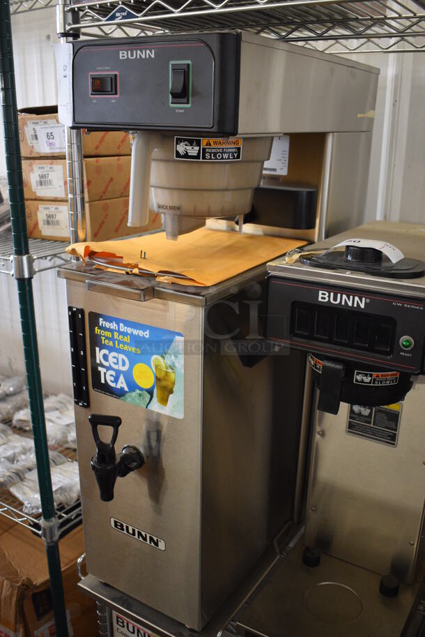 BRAND NEW! Bunn Model TB3Q/TD4T Stainless Steel Commercial Countertop Iced Tea Machine w/ Beverage Holder Dispenser and Poly Brew Basket. 120 Volts, 1 Phase. 12x24x34 - Image 2 of 6
