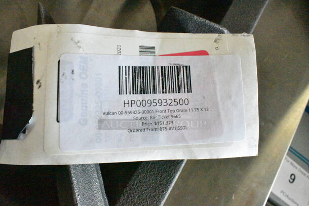 3 BRAND NEW SCRATCH AND DENT! HP0095932500 Vulcan 00-959325-00001 Front Top Grate 11.75 X 12, HP00925001 Vulcan Hart 00-925001 Range Rear Grate, Vulcan 00-925000 Grate 36 In. 3 Times Your Bid!  - Image 7 of 7