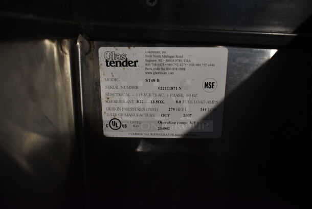 Glastender ST48-B Stainless Steel Commercial Back Bar Bottle Cooler w/ 2 Sliding Lids. 115 Volts, 1 Phase. Tested and Working! - Image 4 of 5