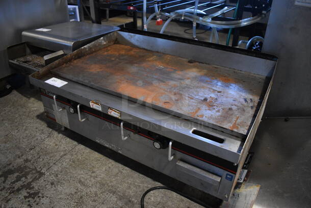 APW Wyott Stainless Steel Commercial Countertop Propane Gas Powered Flat Top Griddle. 36x26x17 - Image 2 of 5
