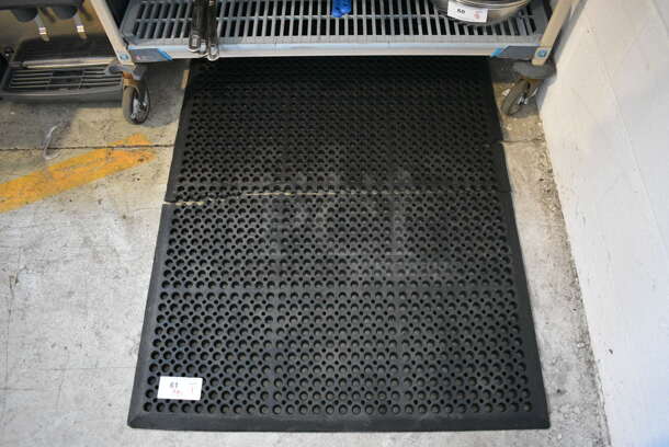 Black Anti Fatigue Floor Mat. In Two Pieces. 61.5x38.5