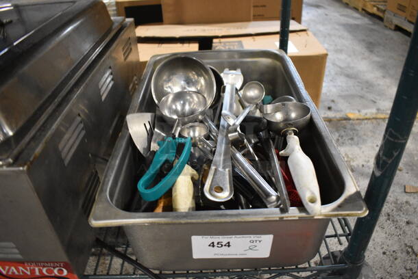 ALL ONE MONEY! Lot of Various Metal Utensils in Full Size Drop In Bin!