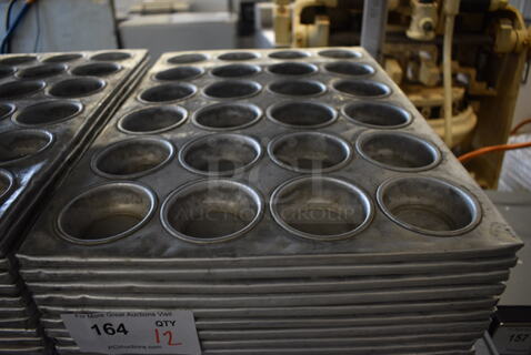 12 Metal 24 Cup Muffin Baking Pans. 14x21x2. 12 Times Your Bid!