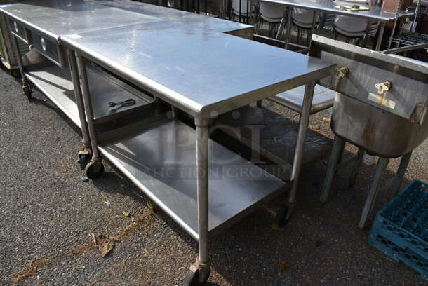 Stainless Steel Table w/ Under Shelf on Commercial Casters. 48x30x36 - Image 2 of 3