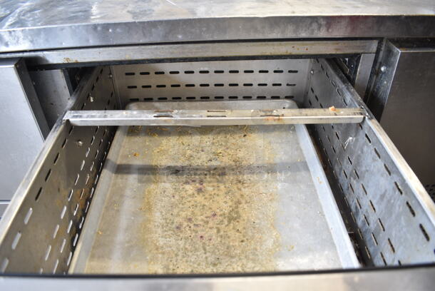 True TPP-93D-6 Stainless Steel Commercial Pizza Prep Table w/ 6 Drawers on Commercial Casters. 115 Volts, 1 Phase. Tested and Working! - Image 7 of 12