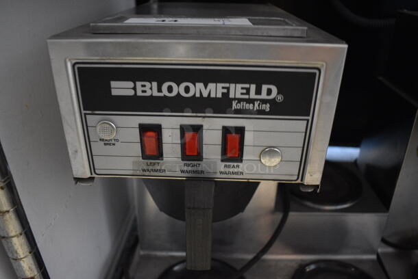Bloomfield Koffee King Model 8571 Stainless Steel Commercial Countertop 3 Burner Coffee Machine w/ Hot Water Dispenser and Poly Brew Basket. 16x16x17 - Image 6 of 6