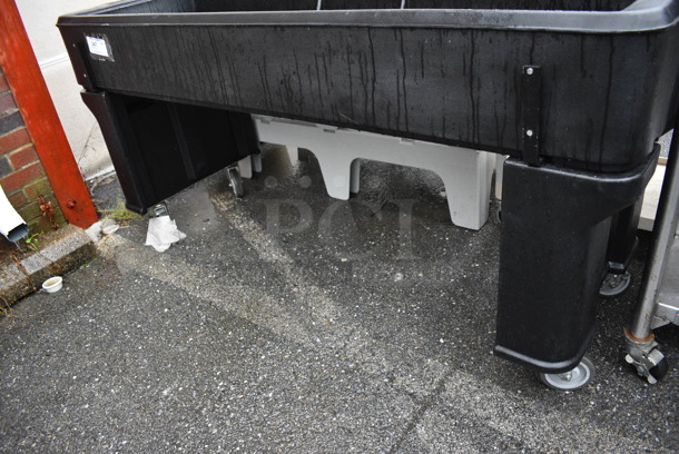 Black Poly Portable Buffet Ice Station on Commercial Casters. 72x24x34 - Image 4 of 4