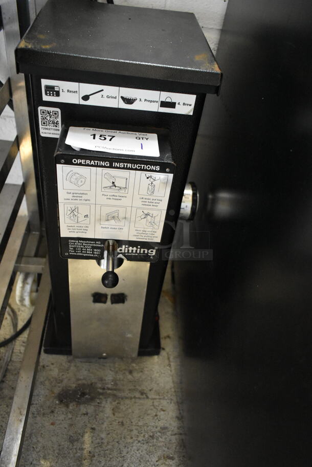 2015 Ditting KR1203 SB Metal Commercial Countertop Coffee Bean Grinder. 120 Volts, 1 Phase. Tested and Does Not Power On - Image 1 of 5