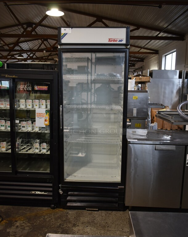 Turbo Air TGM-22R Metal Commercial Single Door Reach In Cooler Merchandiser w/ Poly Coated Racks. 115 Volts, 1 Phase. Tested and Working!