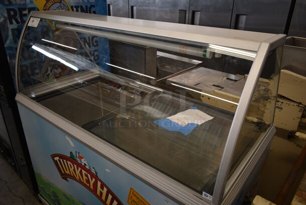 Caravell ISKREM Metal Commercial Ice Cream Dipping Cabinet w/ Sliding Lids and Sneeze Guard on Commercial Casters. 120 Volts, 1 Phase. Tested and Working! - Image 4 of 7