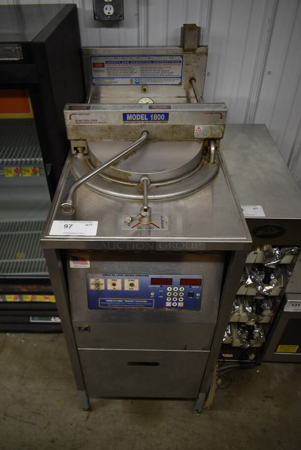 Broaster 1800 Stainless Steel Commercial Floor Style Natural Gas Powered Pressure Fryer. - Image 1 of 5