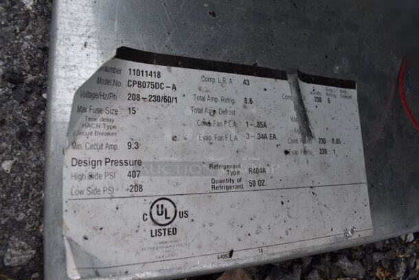 SELF CONTAINED Norlake CPB075DC-A Condenser and Copeland RST64C1E-CAV-108 Compressor. 208-230 Volts, 1 Phase. 49x37x14 - Image 4 of 6