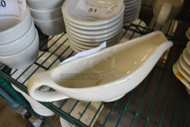 2 White Ceramic Gravy Boats. 9.5x3.5x4. 2 Times Your Bid! - Image 2 of 3