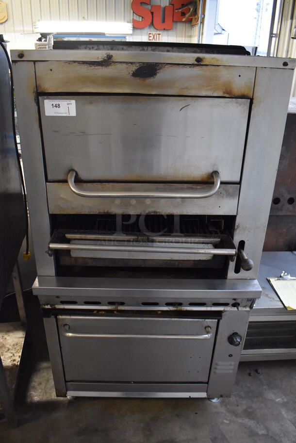 Stainless Steel Commercial Floor Style Gas Powered Vertical Upright Broiler. 36x37x69 - Image 1 of 6