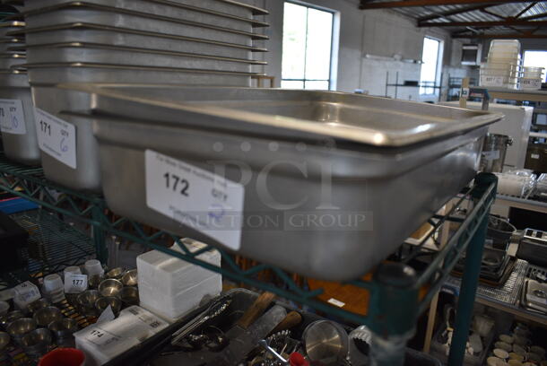 2 Stainless Steel Full Size Drop In Bins. 1/1x2.5. 2 Times Your Bid! - Image 2 of 2