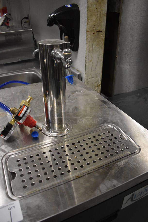 Avantco 178UDD1HC Stainless Steel Commercial Direct Draw Kegerator w/ Beer Tower and Coupler on Commercial Casters. 115 Volts, 1 Phase. 23.5x30.5x51. Item Was in Working Condition on Last Day of Business. (kitchen) - Image 3 of 7