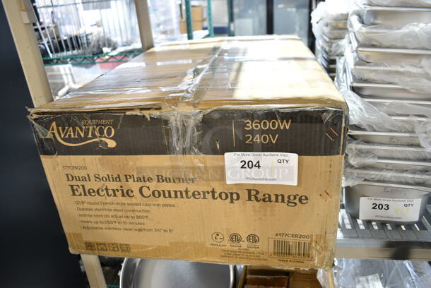 BRAND NEW SCRATCH AND DENT! Avantco 177CER200 Dual Solid French-Style Burner Countertop Electric Range - 208/240 Volts, 1 Phase.  - Image 2 of 3