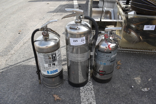 3 Various Wet Chemical Stainless Fire Extinguishers. Buyer Must Pick Up - We Will Not Ship This Item. 3 Times Your Bid!