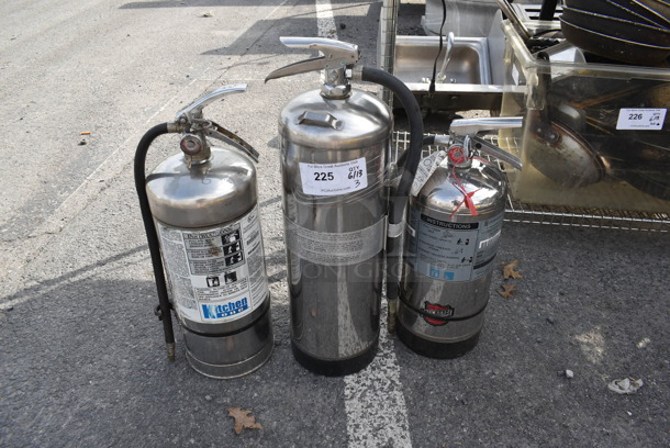 3 Various Wet Chemical Stainless Fire Extinguishers. Buyer Must Pick Up - We Will Not Ship This Item. 3 Times Your Bid! - Image 1 of 8