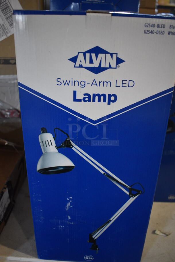 8 BRAND NEW IN BOX! Alvin G2540-DLED White Swing Arm LED Lamps. 8 Times Your Bid! - Image 4 of 5