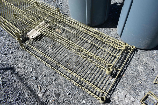 ALL ONE MONEY! Lot of 7 Tan Finish Various Wire Shelves. Includes 30x24x1.5 - Image 2 of 4