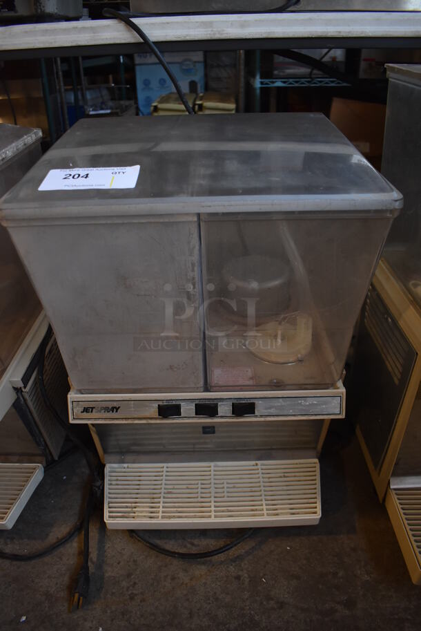 Jetspray TJ3 Metal Commercial Countertop 2 Hopper Refrigerated Beverage Machine. 120 Volts, 1 Phase. 16x15x24. Cannot Test - Unit Trips Breaker