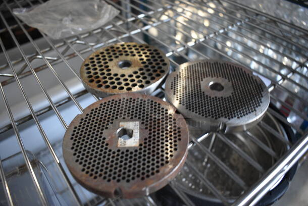 3 Metal Meat Grinder Plates. 4x4x0.5. 3 Times Your Bid! - Image 2 of 4