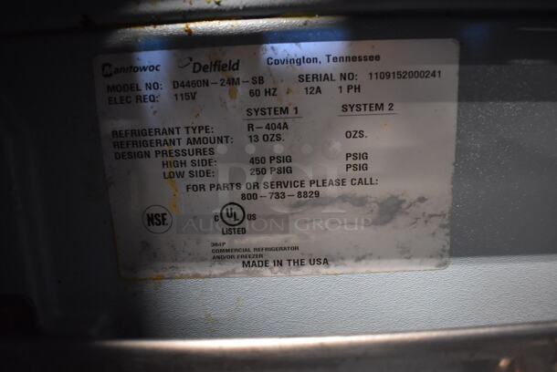 Delfield D4460N-24M-SB Stainless Steel Commercial Sandwich Salad Bain Marie Mega Top w/ 4 Drawers on Commercial Casters. 115 Volts, 1 Phase. 60x32x45. Tested and Powers On But Does Not Get Cold - Image 6 of 7