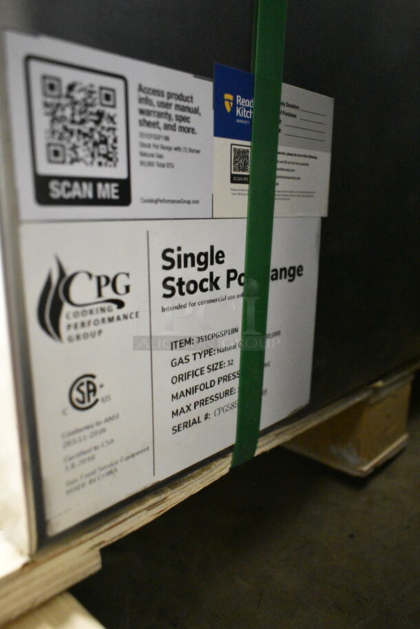 BRAND NEW SCRATCH AND DENT! Cooking Performance Group CPG 351CPGSP18N Stainless Steel Natural Gas Stock Pot Range. 80,000 BTU - Image 5 of 5