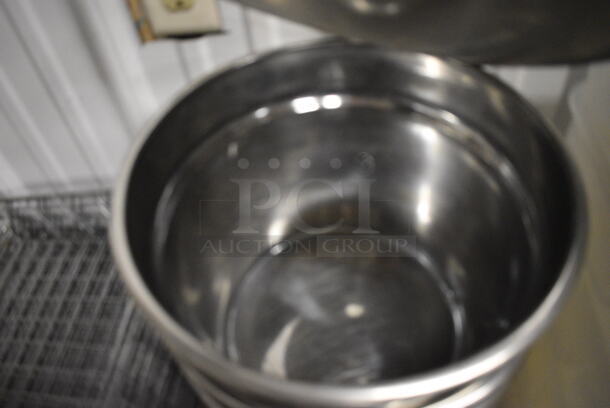 6 Stainless Steel Cylindrical Drop In Bins w/ 1 Lid. 11.5x11.5x9. 6 Times Your Bid! - Image 4 of 4