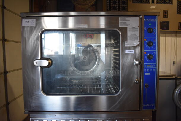 2 Cleveland AE 22 TX Stainless Steel Commercial Electric Powered Combi Craft Convection Oven w/ View Through Door and Thermostatic Controls. 480 Volts, 3 Phase. 42x42x75.5. 2 Times Your Bid! - Image 3 of 10