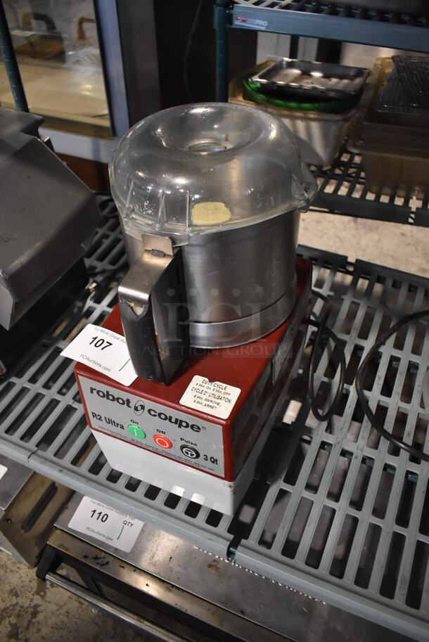 Robot Coupe R2U Metal Commercial Countertop Food Processor w/ Bowl, Lid and S Blade. 120 Volts, 1 Phase. 8x11x17. Tested and Working! - Image 4 of 7