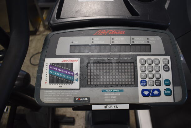 Life Fitness Life Cycle 9500HR Metal Commercial Floor Style Stationary Exercise Bicycle. 22x42x57. Tested and Does Not Power On - Image 6 of 7