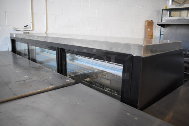 Chef AAA DC200-HC-BK Stainless Steel Commercial Refrigerated Display Case Merchandiser on Commercial Casters. See Pictures For Outer Glass Damage. 82x33x48. Tested and Does Not Power On - Image 6 of 8