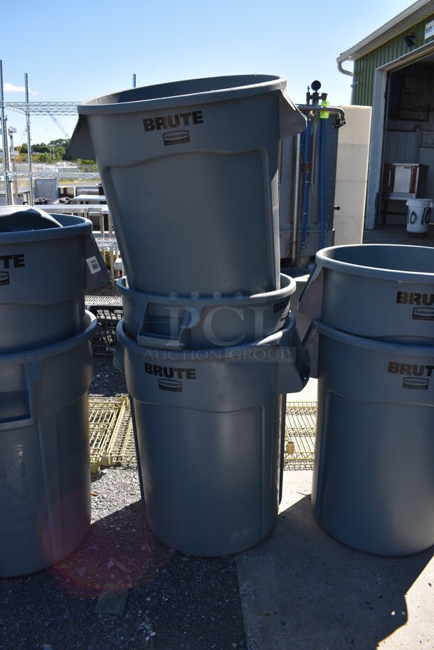 6 Various BRAND NEW Rubbermaid Brute Gray Poly Trash Cans. Includes 26x24x32. 6 Times Your Bid! - Image 3 of 5