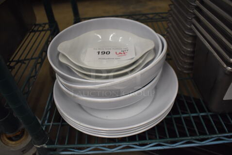 ALL ONE MONEY! Lot of 10 Various White Ceramic Dishes