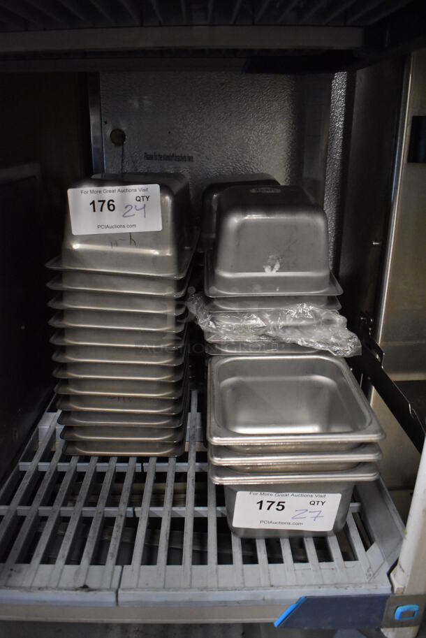 27 Stainless Steel 1/6 Size Drop In Bins. 1/6x4. 27 Times Your Bid! - Image 4 of 4