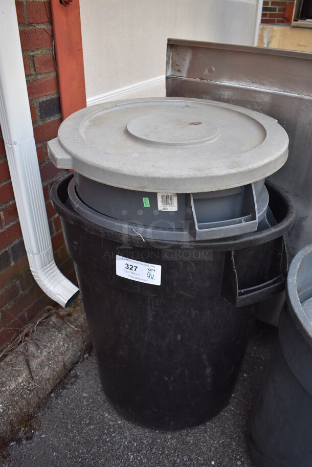 4 Various Trash Cans w/ 1 Lid. Includes 19.5x19.5x23. 4 Times Your Bid! - Image 2 of 3