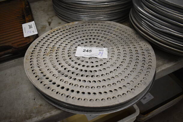 14 Metal Perforated Pizza Pans. 16x16. 14 Times Your Bid!