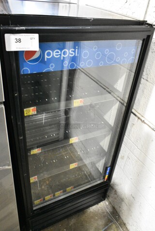 True GDM-10 Metal Commercial Single Door Reach In Cooler Merchandiser w/ Poly Coated Racks. 115 Volts, 1 Phase. Tested and Working!