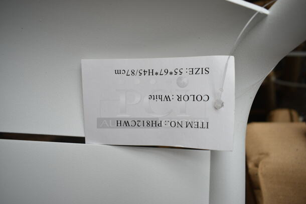 24 BRAND NEW! BFM Seating PH812CWH White Beachcomber Outdoor Dining Height Chair. 24 Times Your Bid! - Image 5 of 5