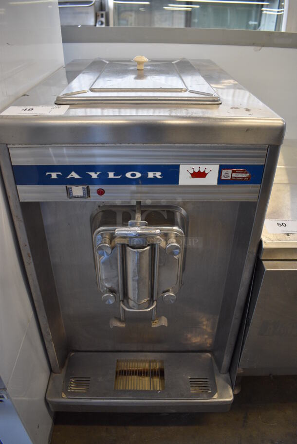 Taylor Stainless Steel Commercial Countertop Single Flavor Soft Serve Ice Cream Machine. 115 Volts, 1 Phase. 18x30x33