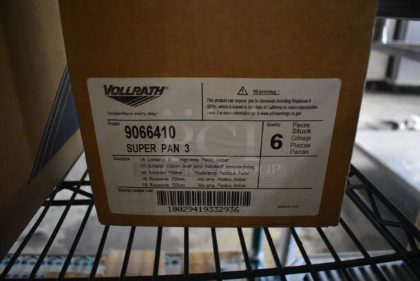 ALL ONE MONEY! Lot of 4 Vollrath Poly Amber Colored 1/6 Size Drop In Bins! 1/6x6 - Image 3 of 4