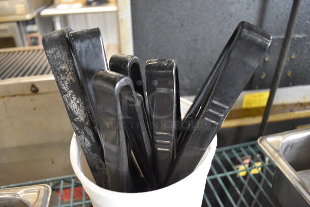 ALL ONE MONEY! Lot of Various Black Poly Tongs in White Bin! - Image 2 of 3