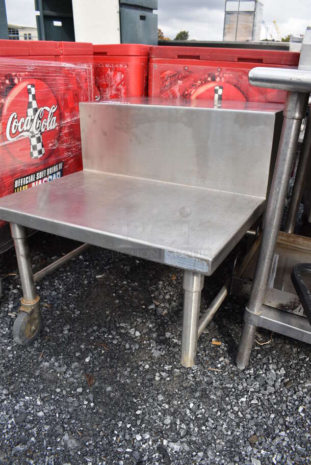 Stainless Steel 2 Tier Equipment Stand on Commercial Casters. Missing Caster. 28x36x30  - Image 3 of 4
