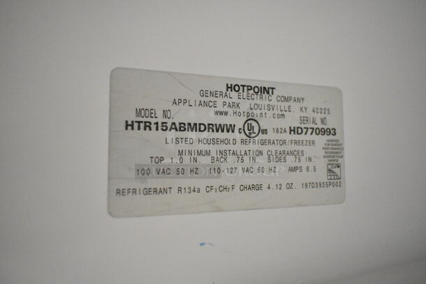 General Electric GE HTR15ABMDRWW Metal Cooler w/ Freezer. 115 Volts, 1 Phase. Tested and Working! - Image 6 of 6