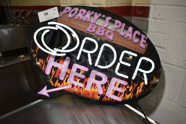 Light Up Neon Order Here Sign. Buyer Must Pick Up - We Will Not Ship This Item.  - Image 3 of 5